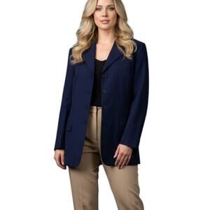 Vtg Cantarelli Italy Womens Blazer Jacket 4 Button 100% Cotton Sz 16 Old Money